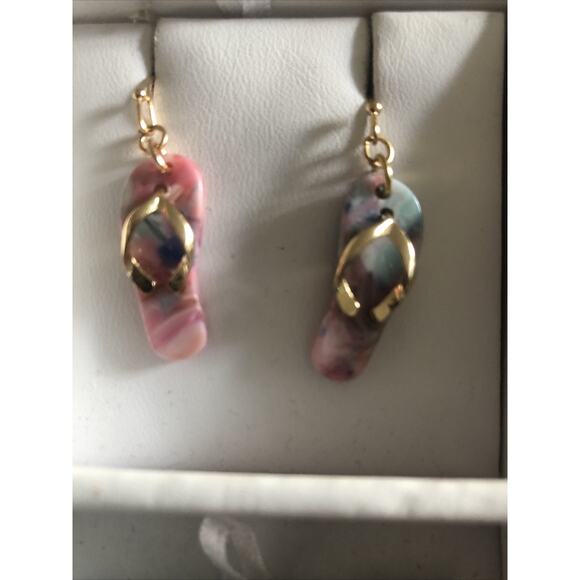 FLIP FLOP SANDALS DROP EARRINGS - Picture 4 of 5